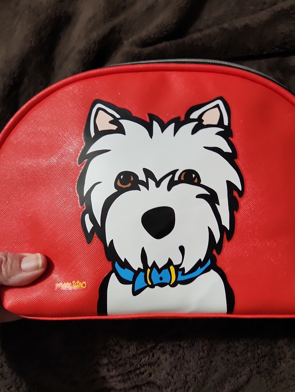 Red Westie Graphic Cosmetic Pouch - Cute Dog Print